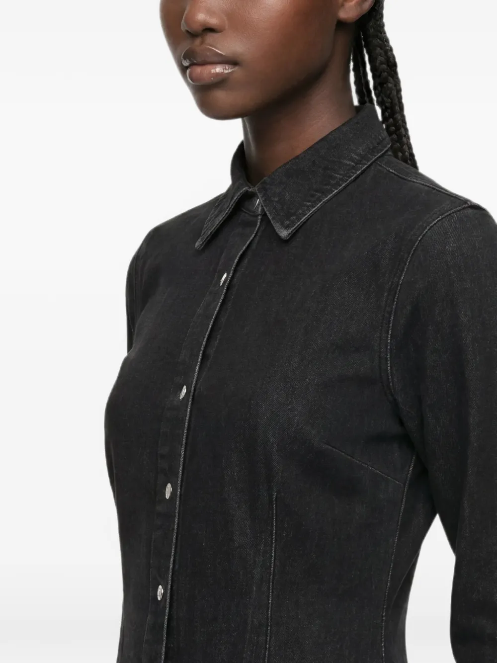 Karl Lagerfeld Jeans Denim jurk met wijde mouwen Zwart