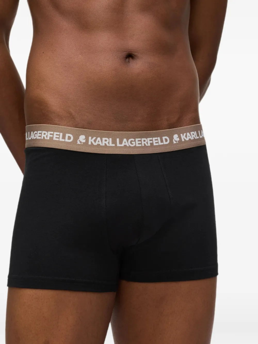 Karl Lagerfeld Vijf boxershorts met contrasterende tailleband Zwart