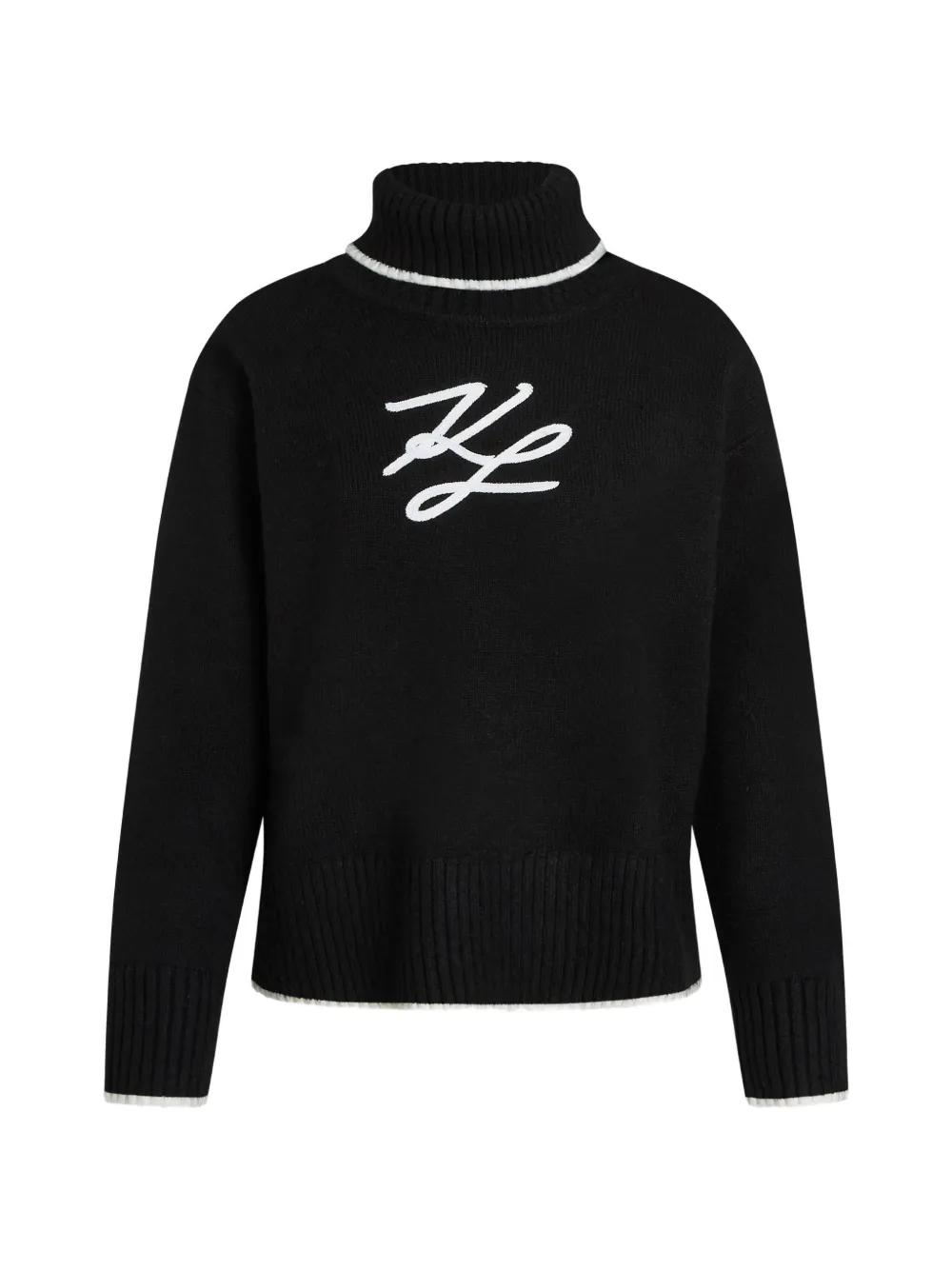 Karl Lagerfeld Soutache coltrui Zwart