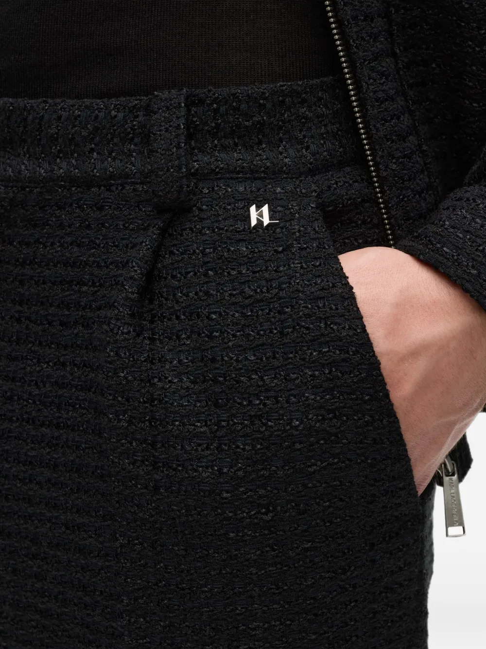 Karl Lagerfeld Bouclé broek Zwart