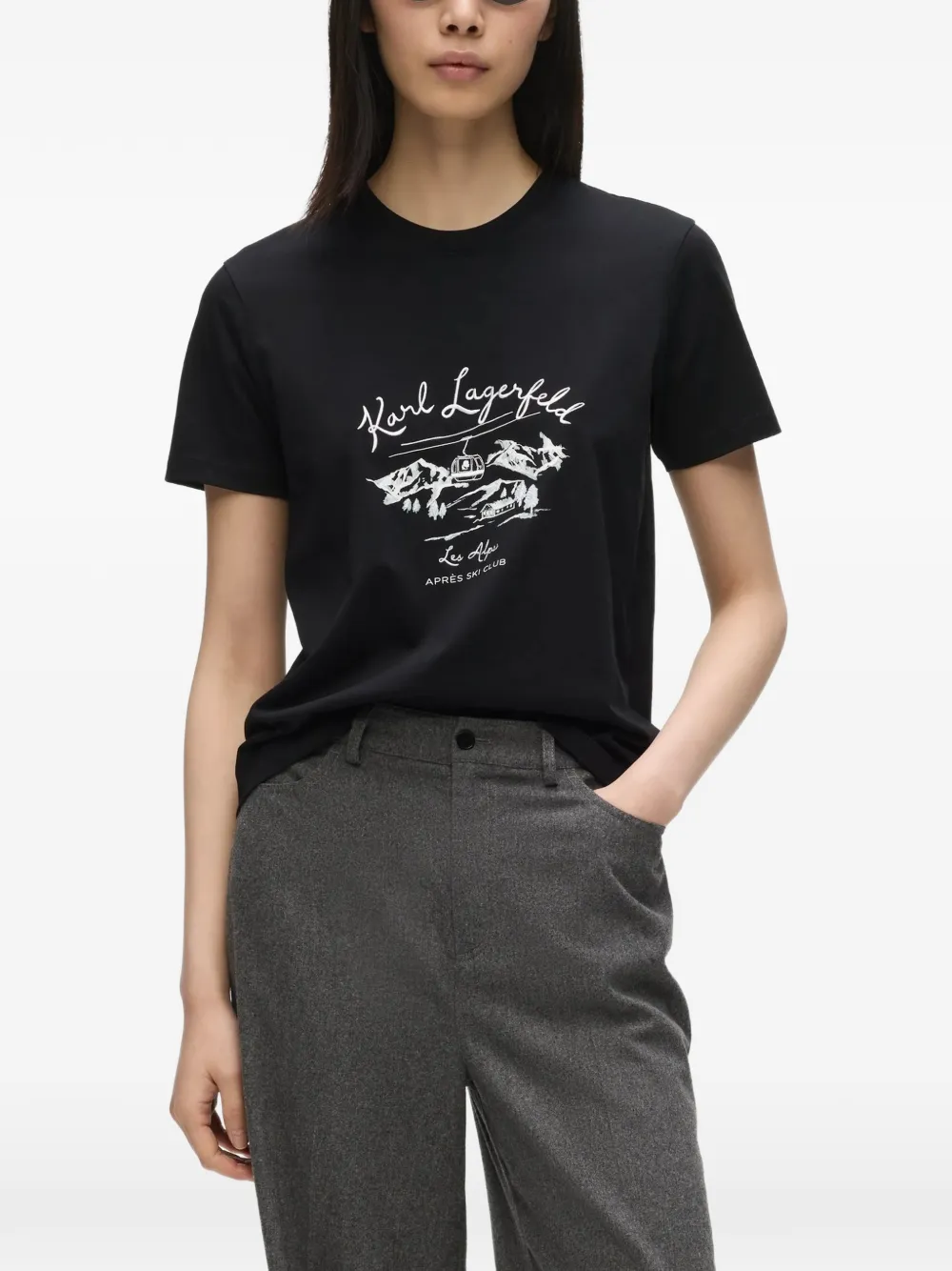 Karl Lagerfeld Après Ski Club T-shirt Zwart