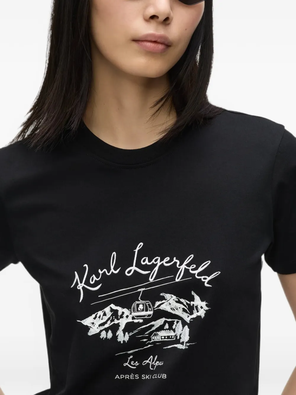 Karl Lagerfeld Après Ski Club T-shirt Zwart