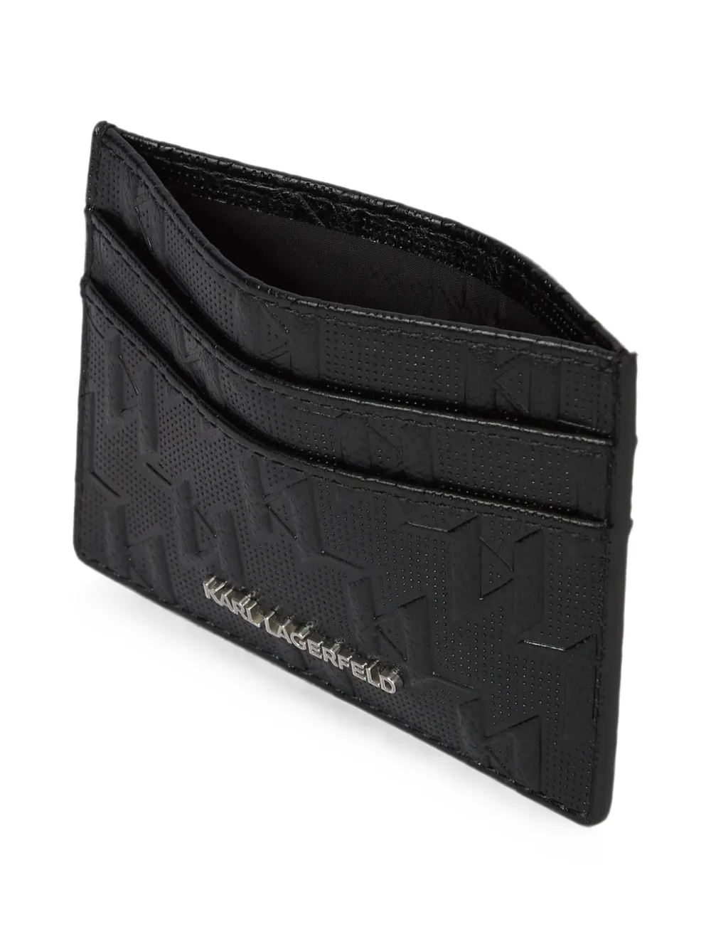 Karl Lagerfeld Pasjeshouder met monogram en geperforeerde details Zwart