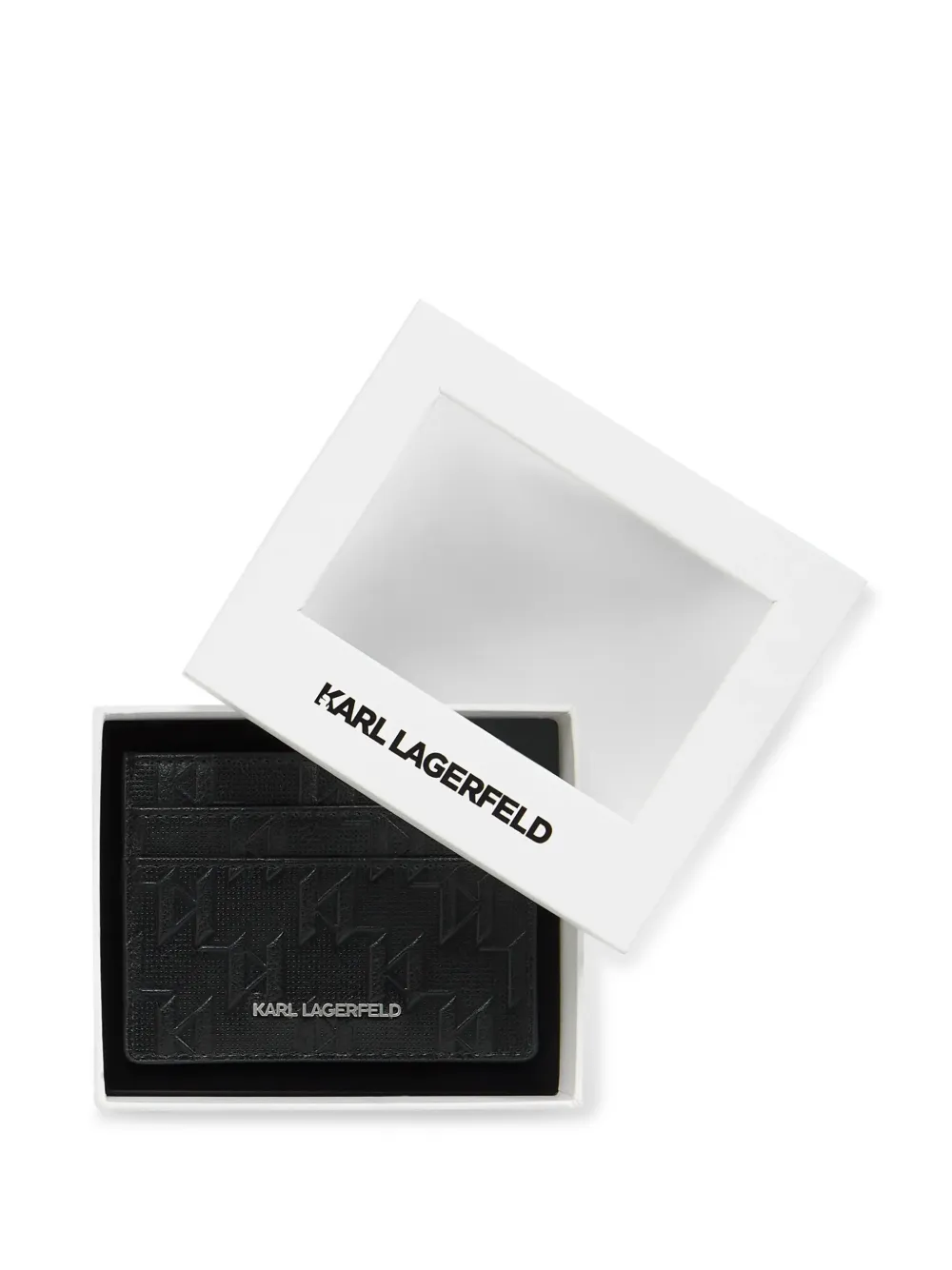 Karl Lagerfeld Pasjeshouder met monogram en geperforeerde details Zwart
