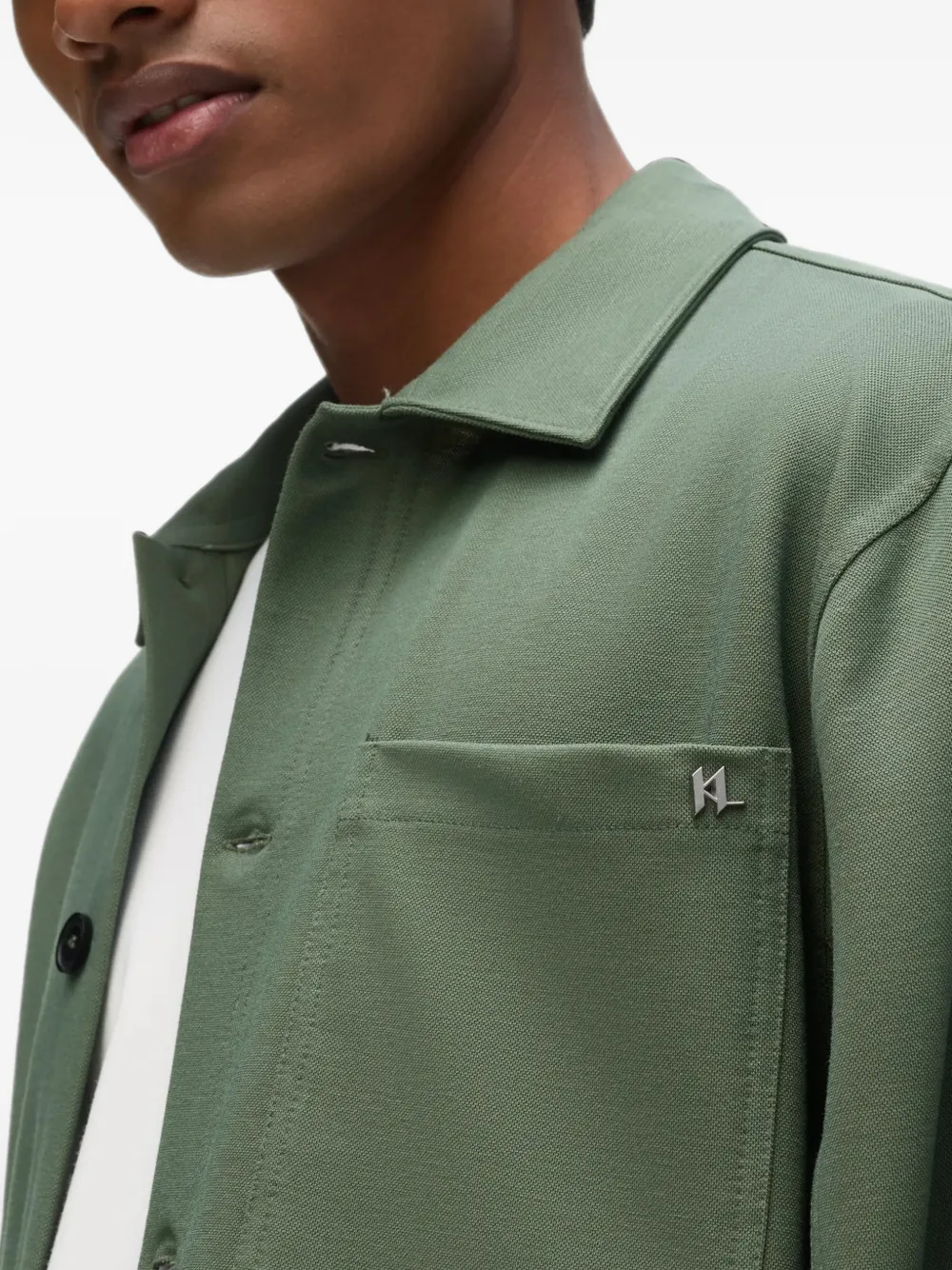 Karl Lagerfeld Shirtjack met knopen Groen
