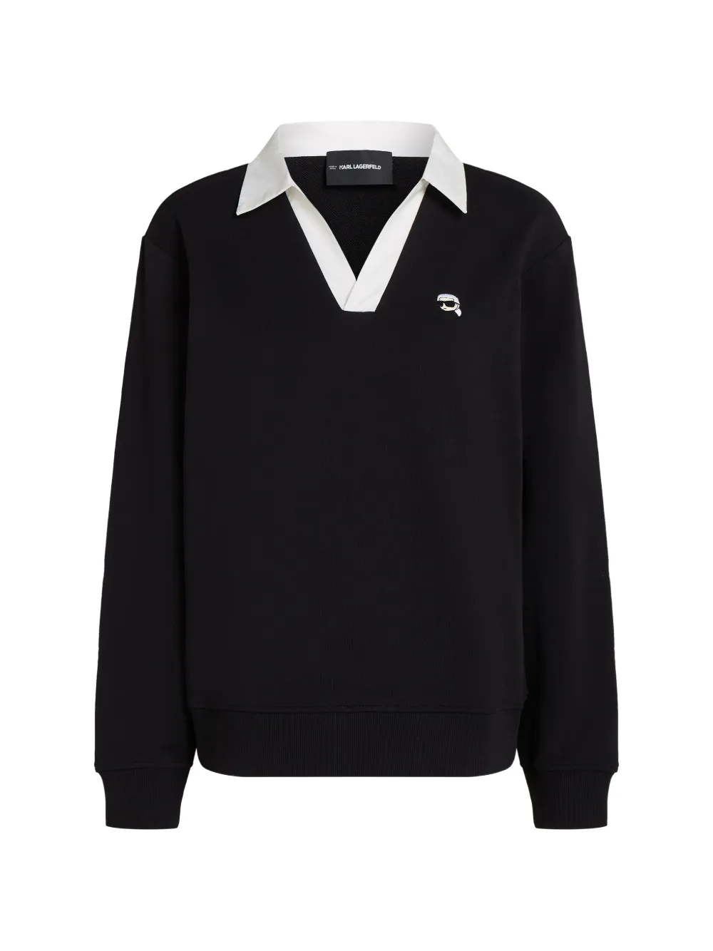 Karl Lagerfeld Ikon Sweatshirt mit V-Ausschnitt - Schwarz