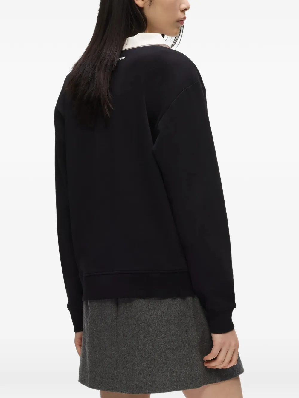 Karl Lagerfeld Ikon sweater met V-hals Zwart