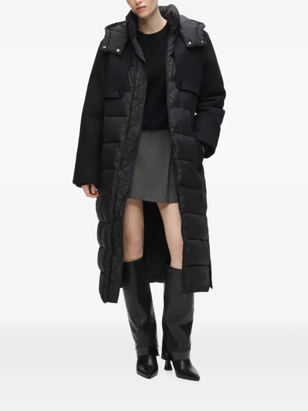 Karl Lagerfeld Donsjack met ceintuur Zwart
