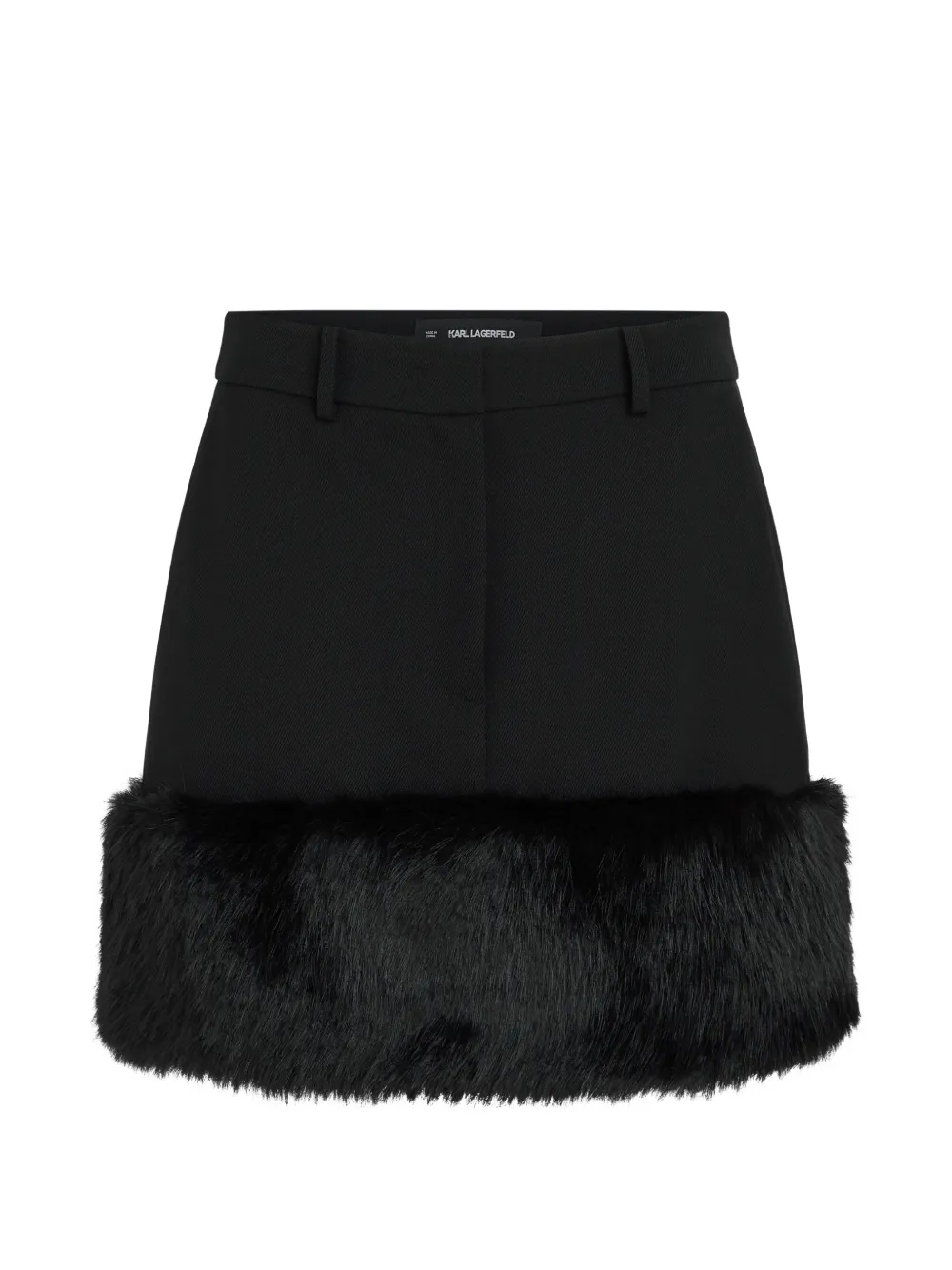 Karl Lagerfeld Minirock mit Faux Fur - Schwarz