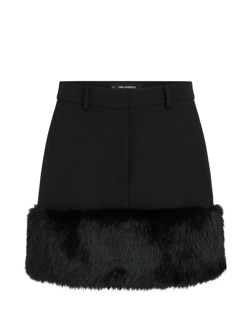 Karl Lagerfeld Minirock mit Faux Fur - Schwarz