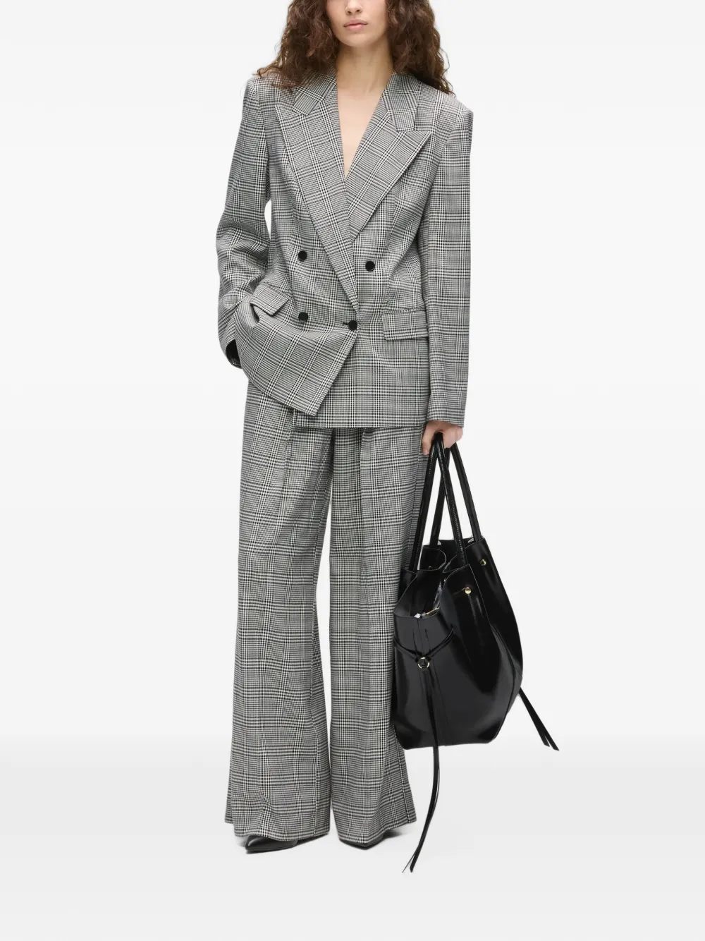 Karl Lagerfeld Geruite blazer met structuur Zwart