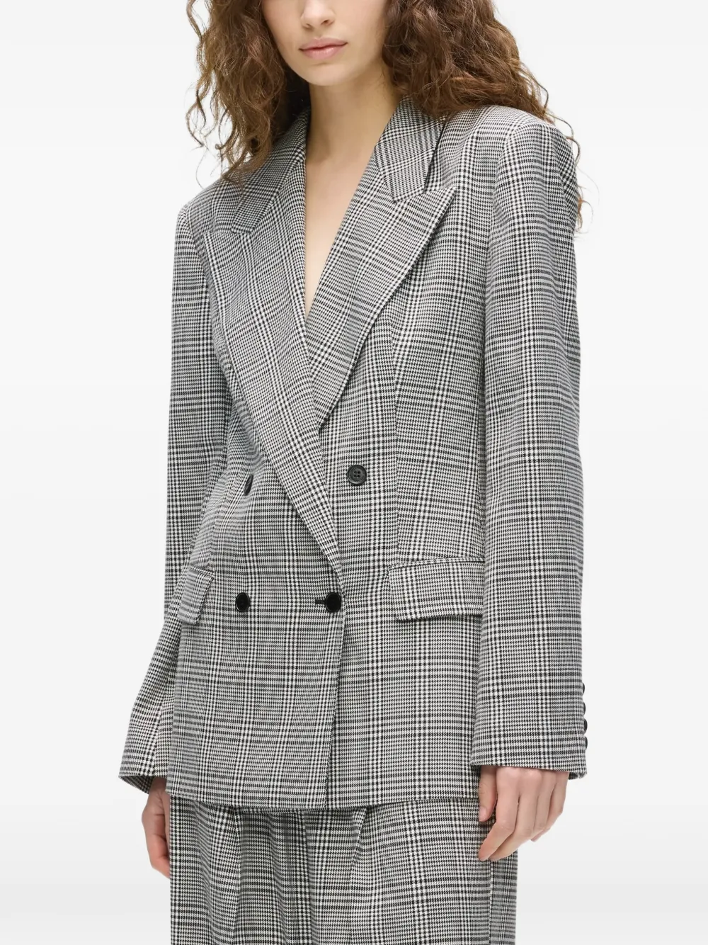 Karl Lagerfeld Geruite blazer met structuur Zwart