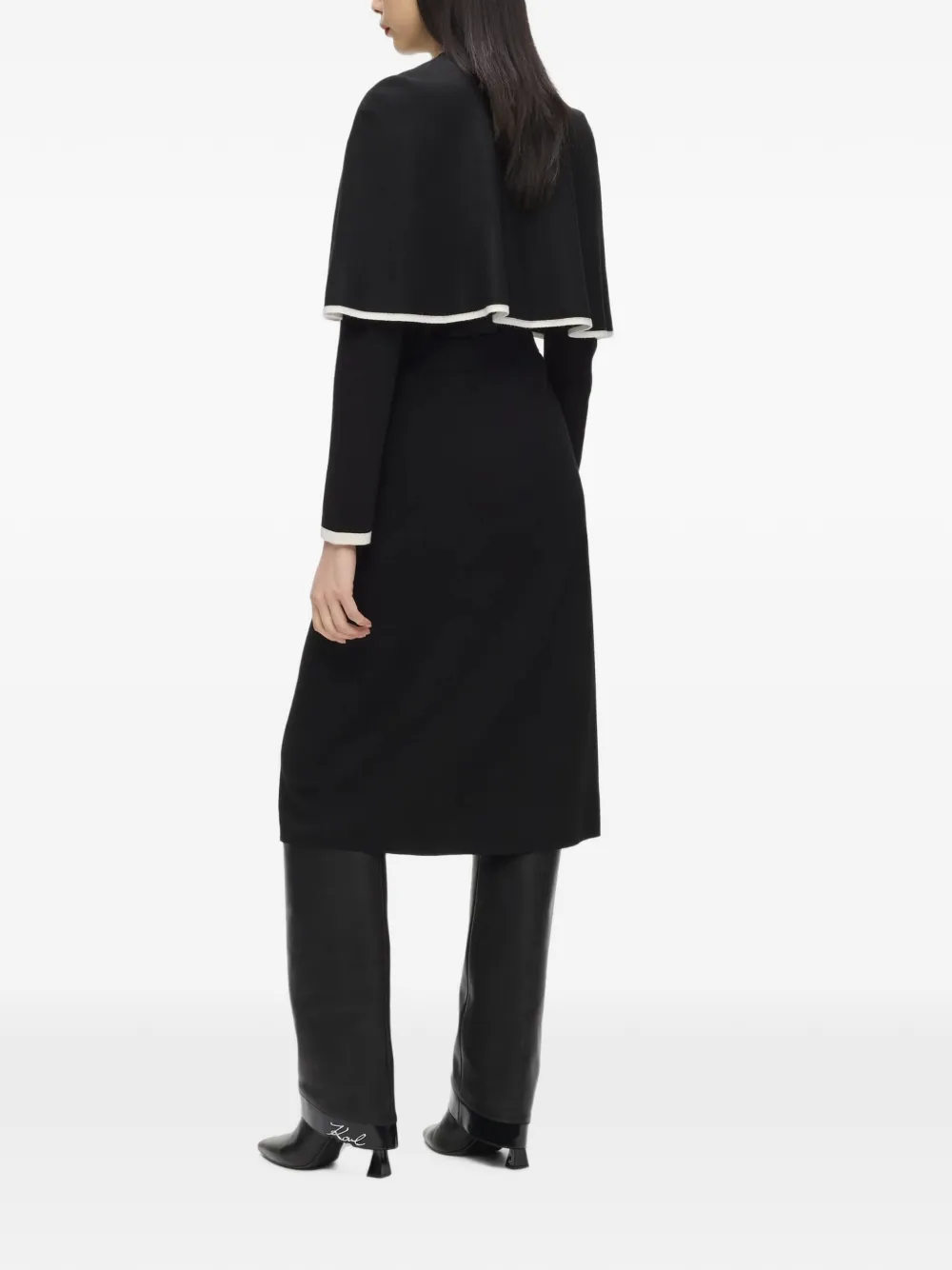Karl Lagerfeld Jurk met cape Zwart