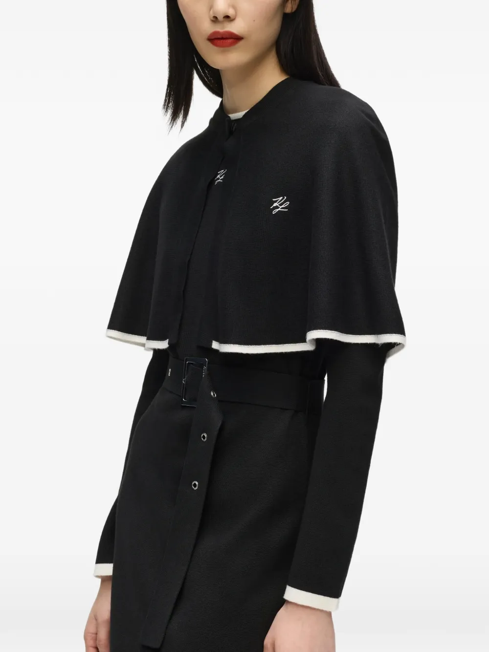 Karl Lagerfeld Jurk met cape Zwart