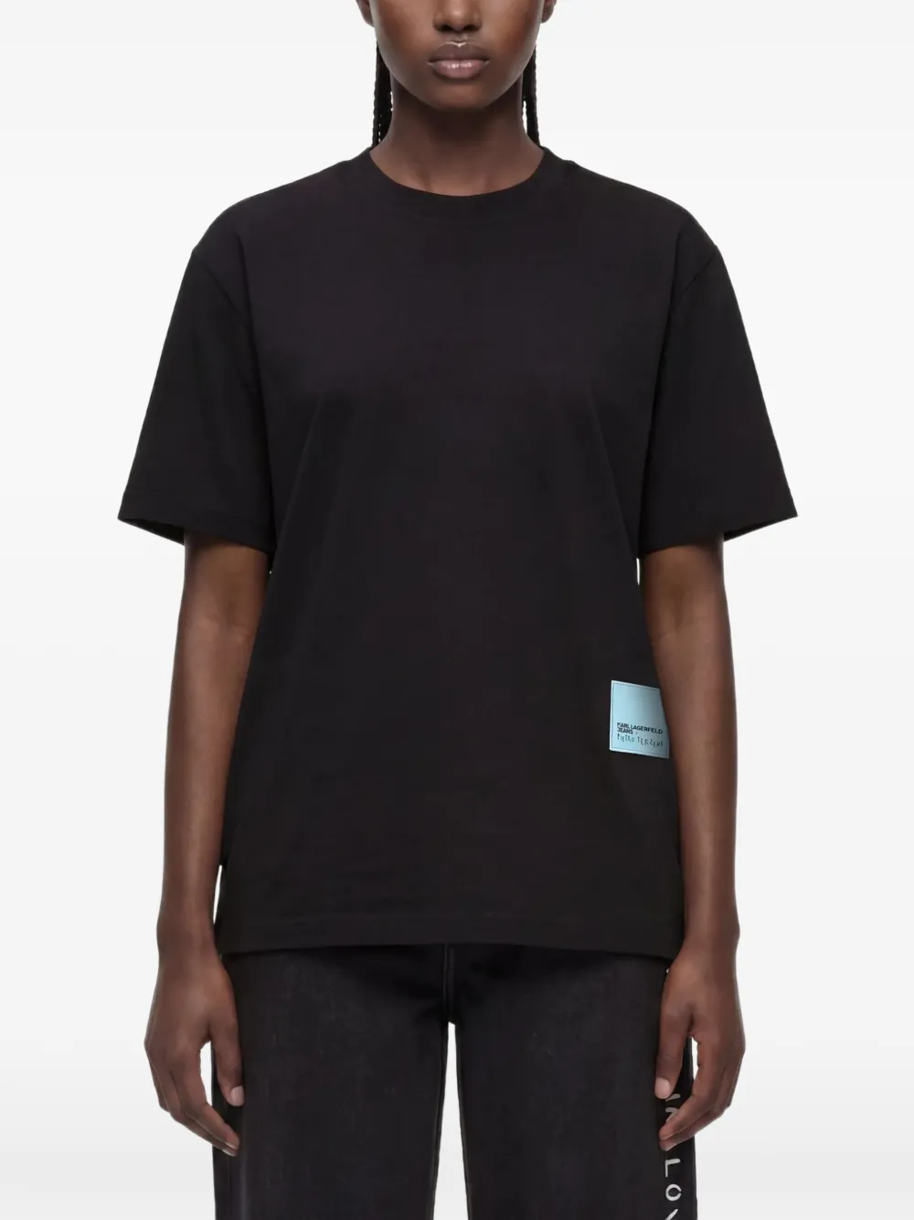 Karl Lagerfeld Jeans x Pietro Terzini ruimvallend T-shirt Zwart