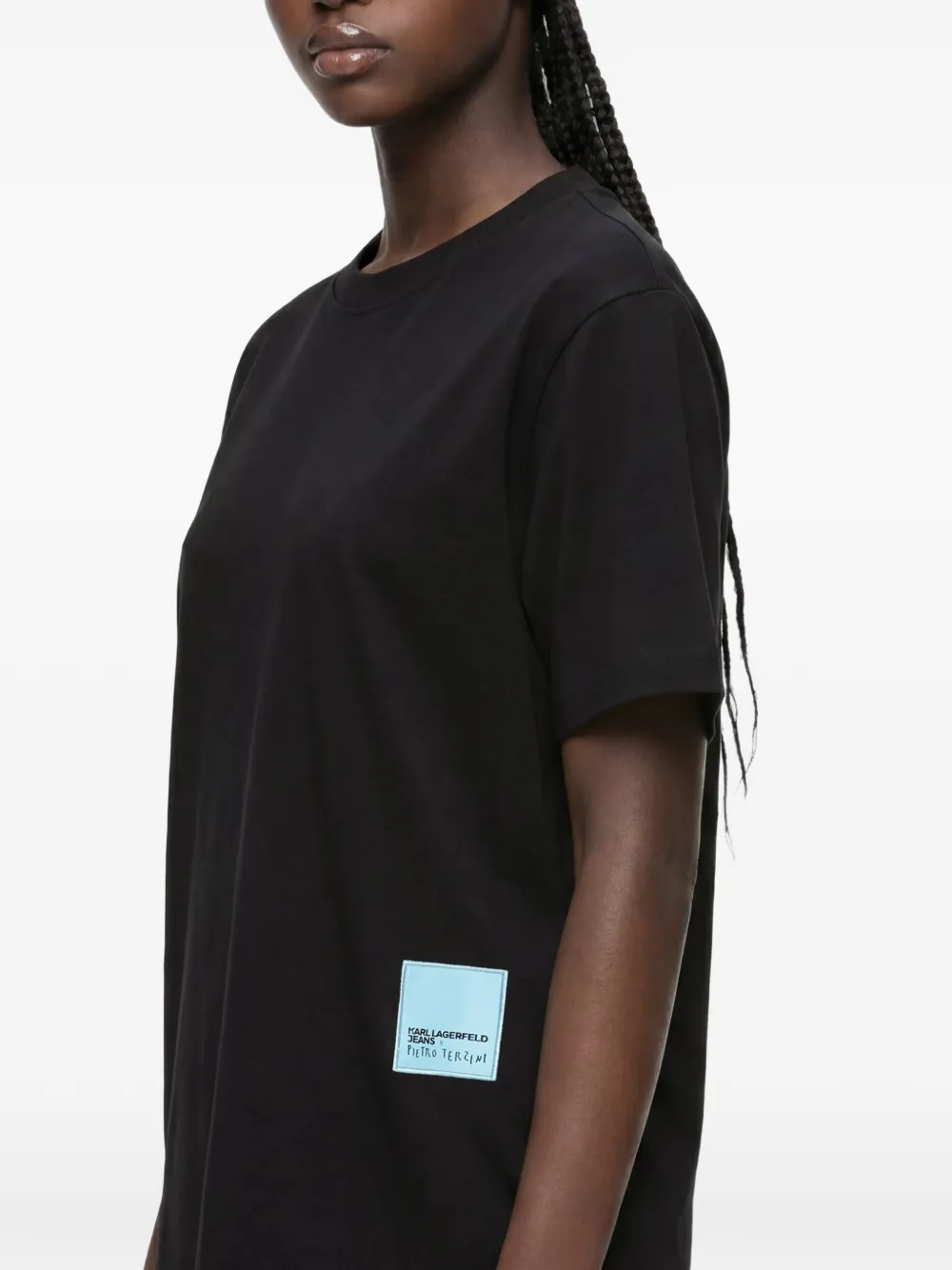 Karl Lagerfeld Jeans x Pietro Terzini ruimvallend T-shirt Zwart