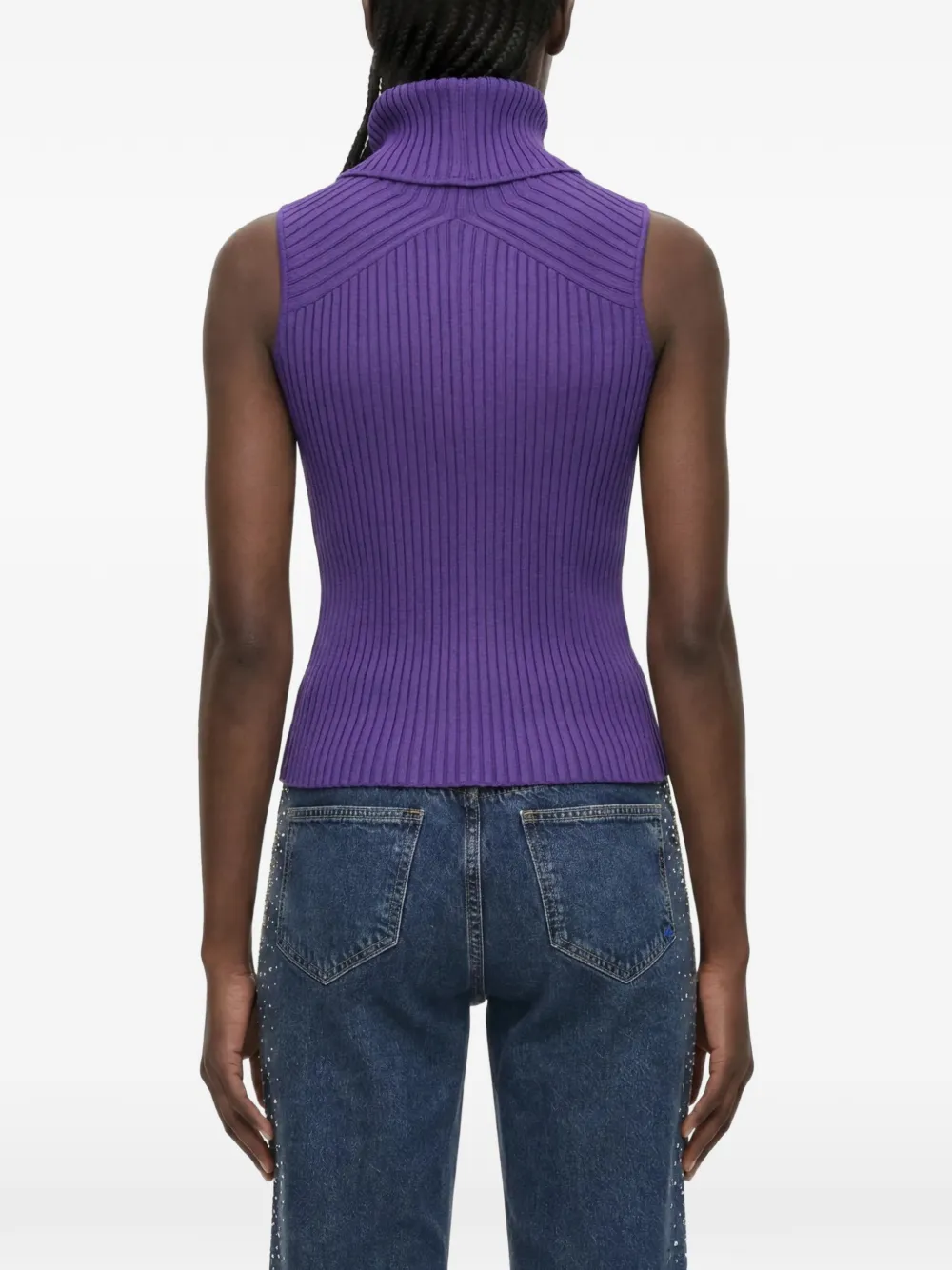 Karl Lagerfeld Jeans zip knit vest Paars