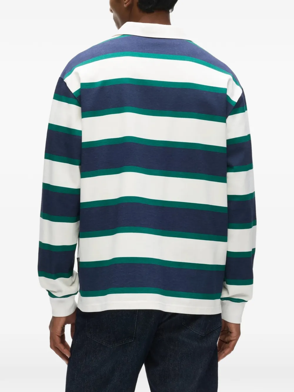 Karl Lagerfeld Ikon gestreept rugby poloshirt Wit