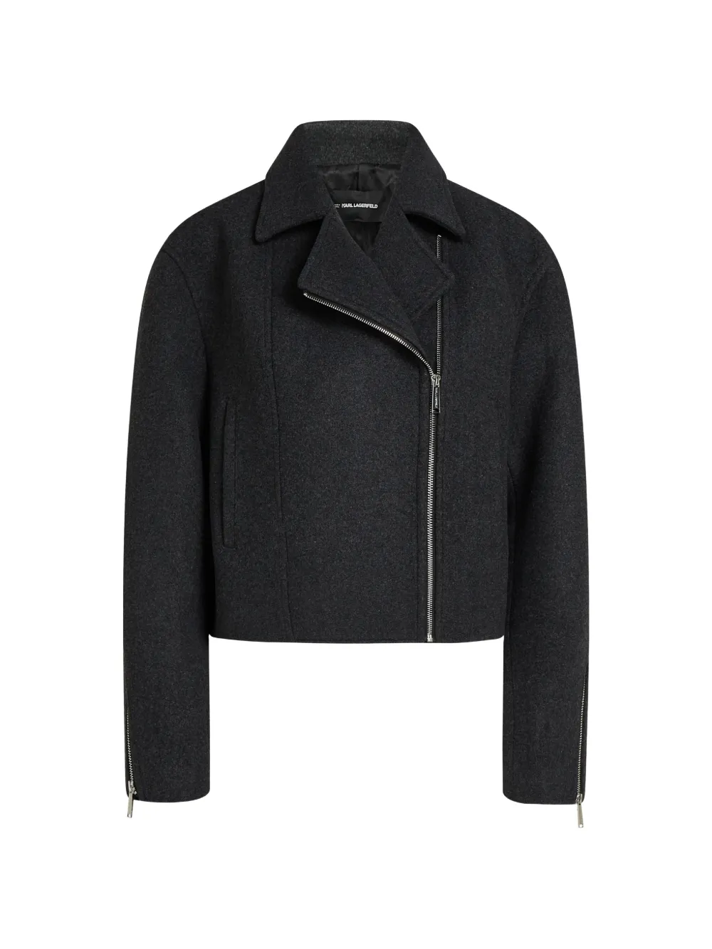 Karl Lagerfeld Giacca biker con applicazione logo - Grigio
