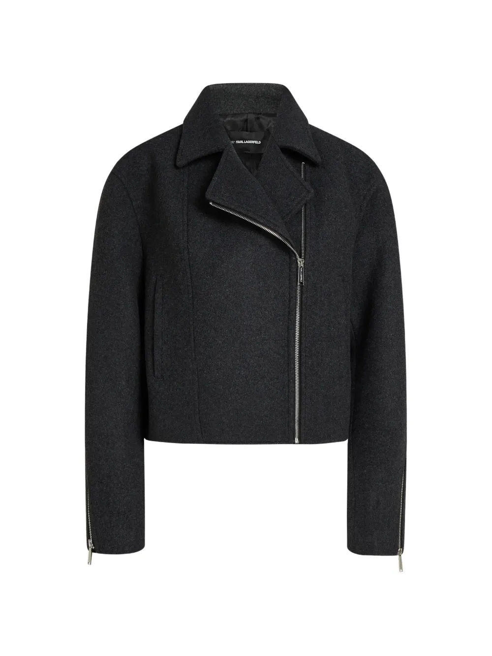 Karl Lagerfeld Bikerjacke mit Logo-Schild - Grau