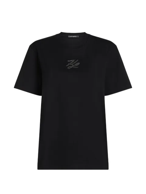 Karl Lagerfeld playera con motivo autógrafo de strass