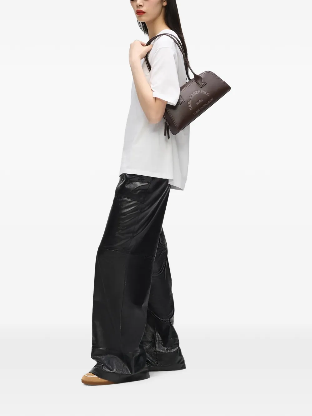 Karl Lagerfeld Kleine K Daily schoudertas met rits Bruin
