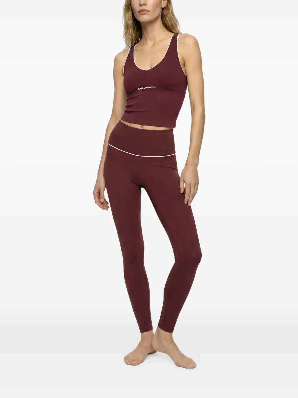 Karl Lagerfeld Athleisure legging met contrasterende afwerking Rood