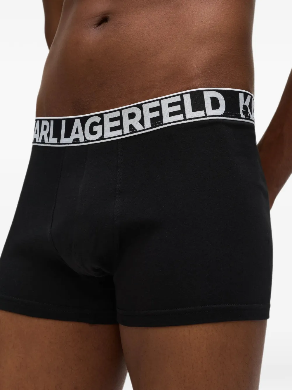 Karl Lagerfeld Vijf boxershorts met logoband Zwart