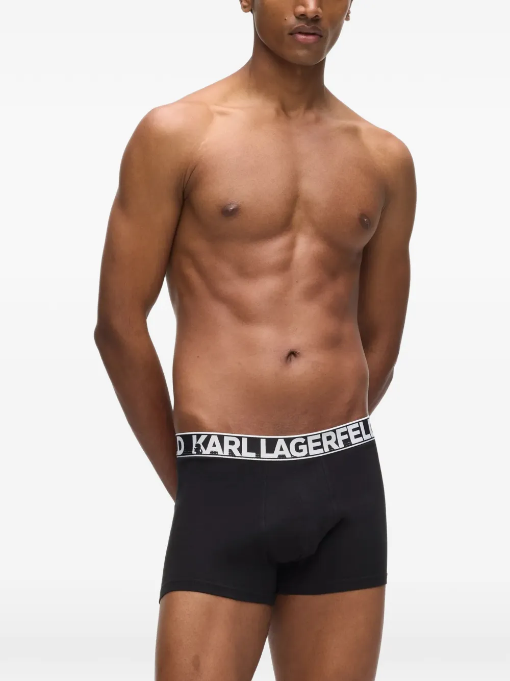 Karl Lagerfeld Vijf boxershorts met logoband Zwart