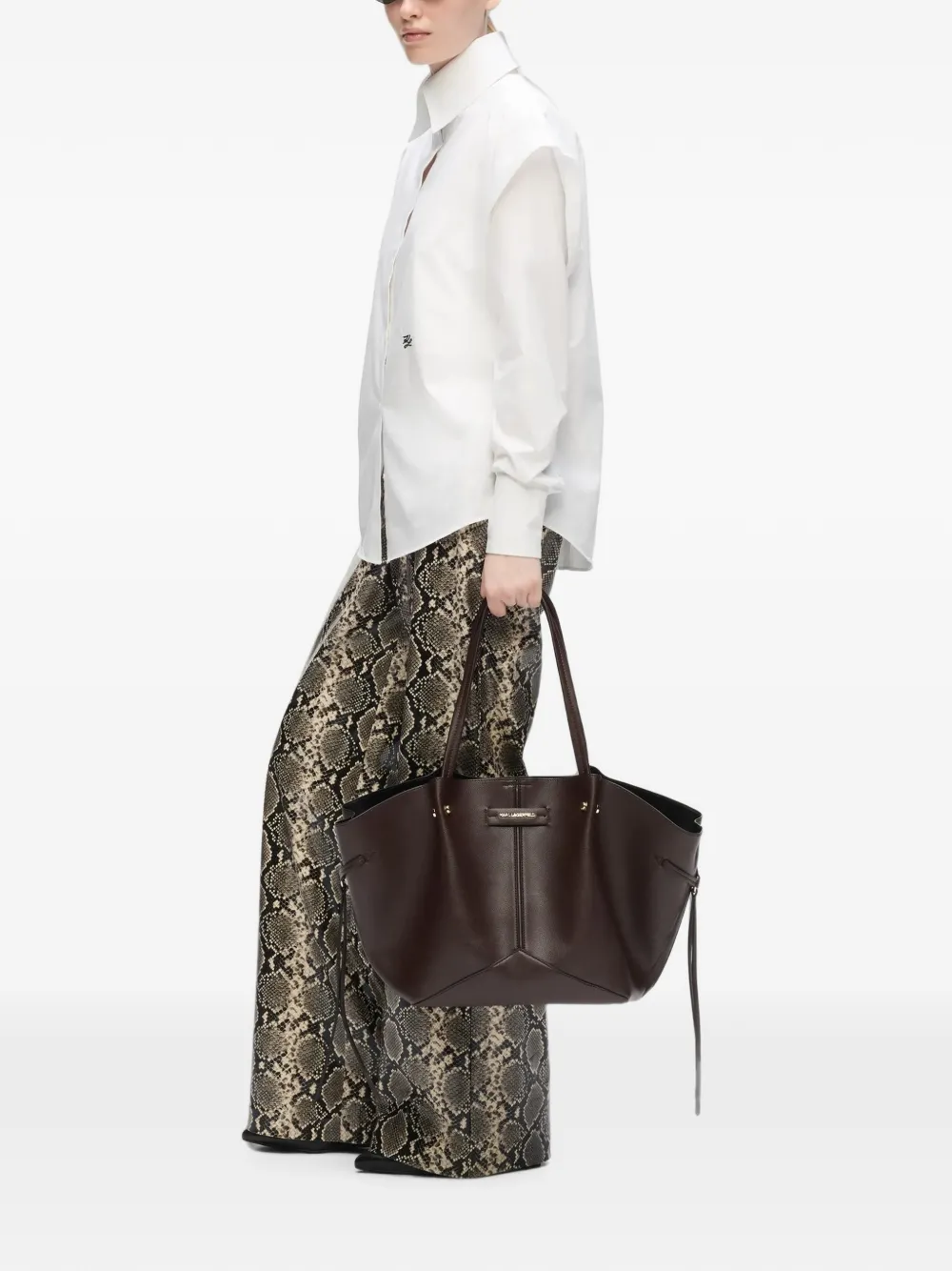 Karl Lagerfeld Medium K Pierced shopper Bruin
