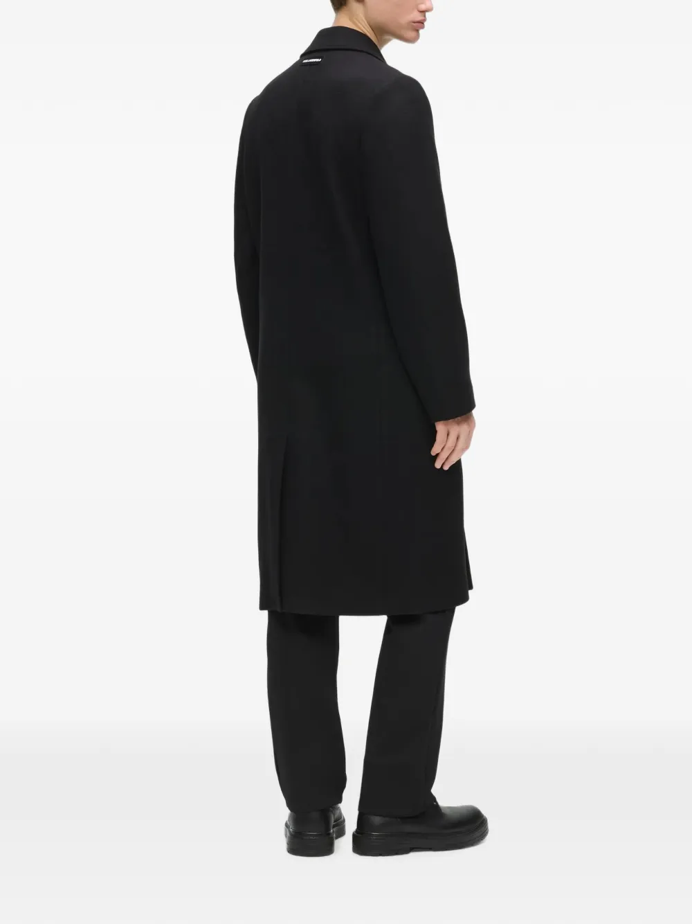 Karl Lagerfeld Lange jas van wolblend Zwart