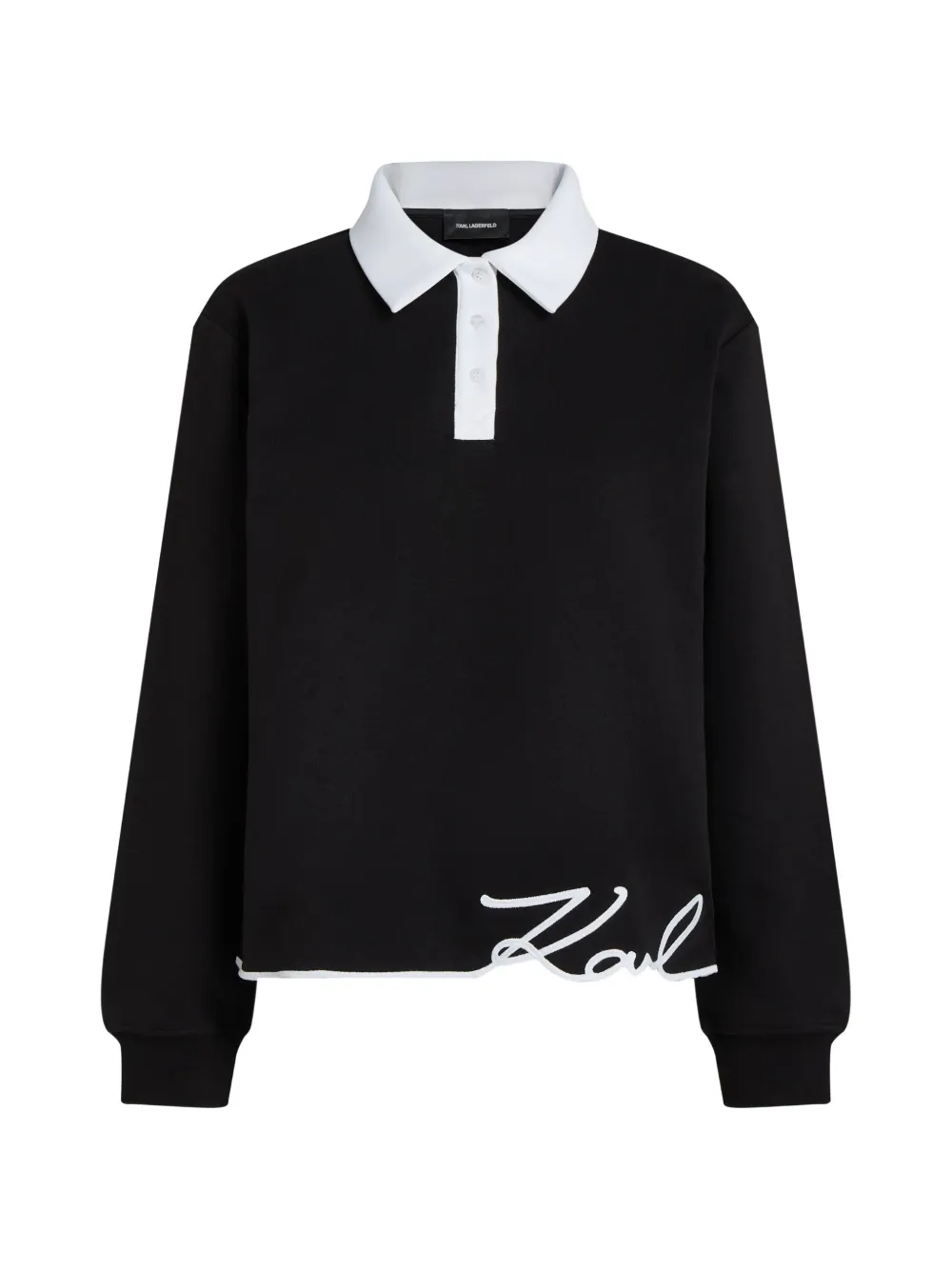 Karl Lagerfeld signature polo sweatshirt - Nero