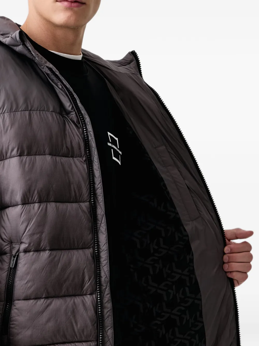 Karl Lagerfeld Jeans Gewatteerd jack Grijs