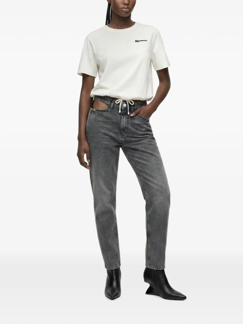 Karl Lagerfeld Jeans met logopatch Grijs
