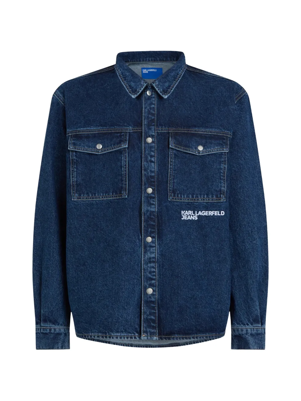 Karl Lagerfeld Jeans logo denim overshirt Blauw