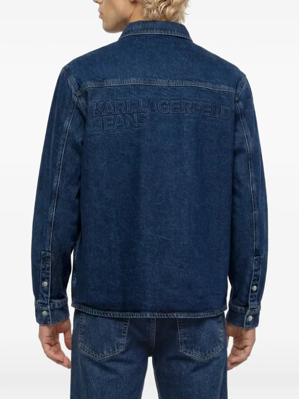 Karl Lagerfeld Jeans logo denim overshirt Blauw