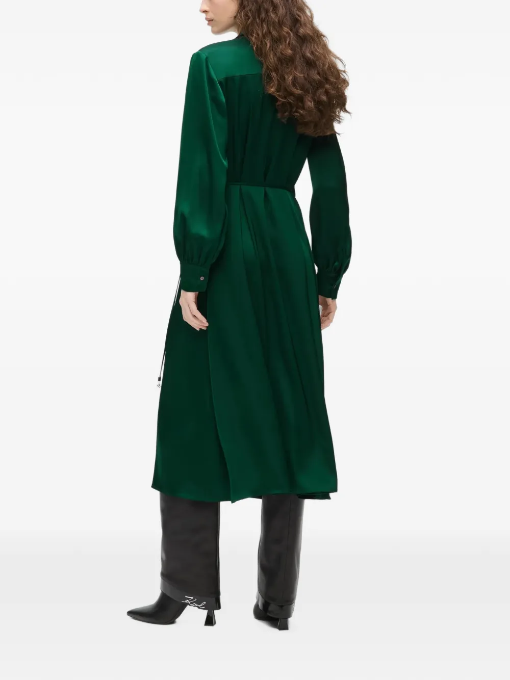 Karl Lagerfeld Wikkeljurk met satijnen afwerking Groen