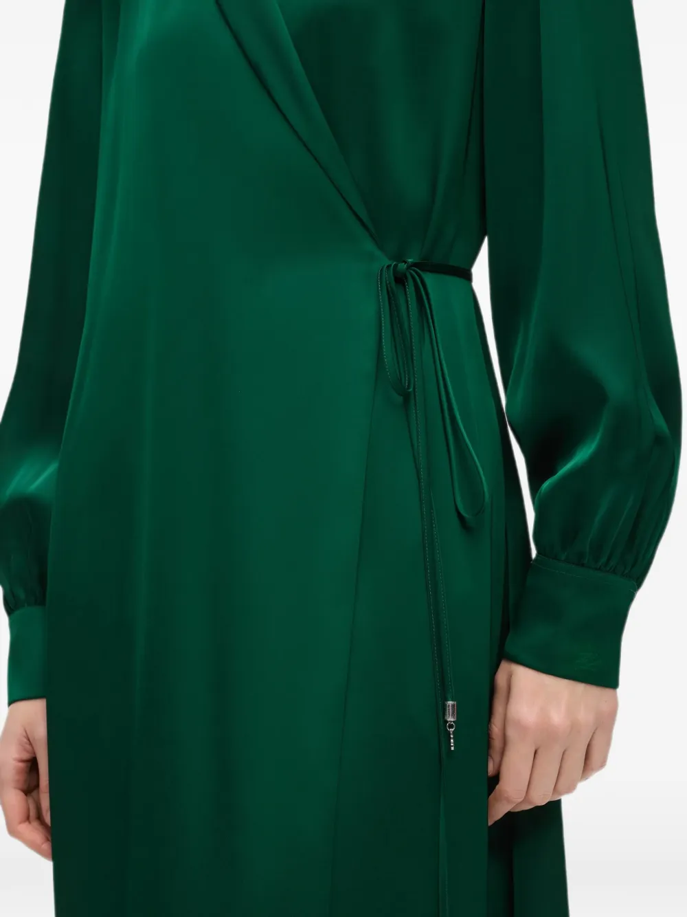 Karl Lagerfeld Wikkeljurk met satijnen afwerking Groen