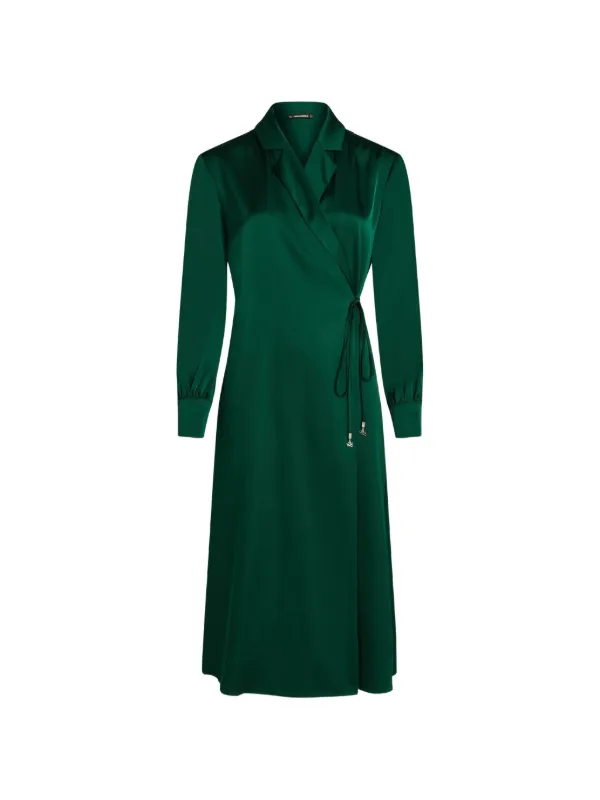 karl lagerfeld green dress satin-finish Wrap | Wrap dress