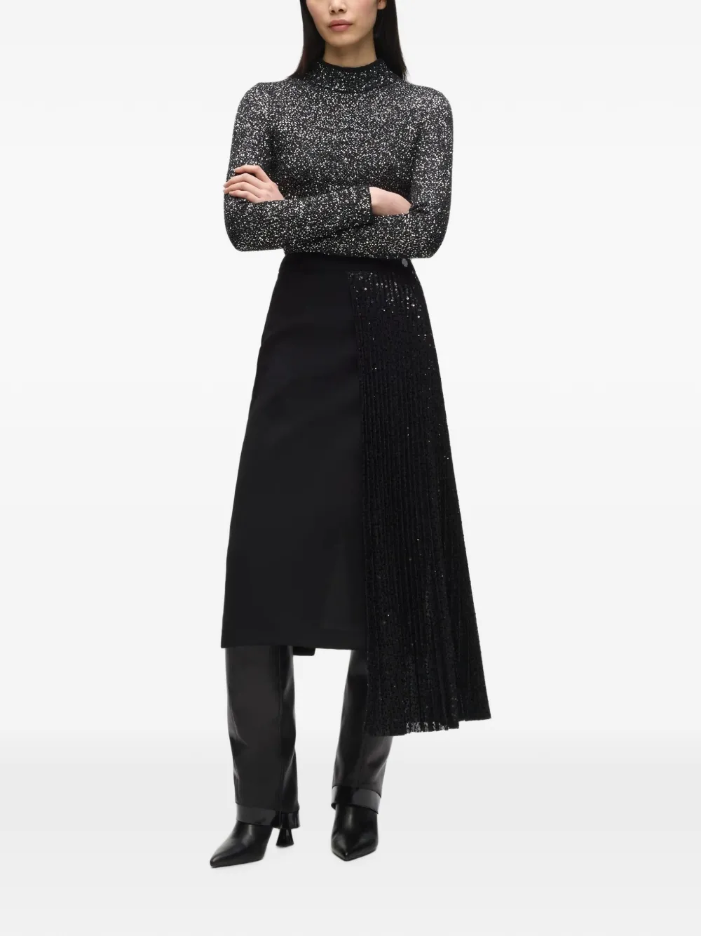 Karl Lagerfeld Asymmetrische rok Zwart