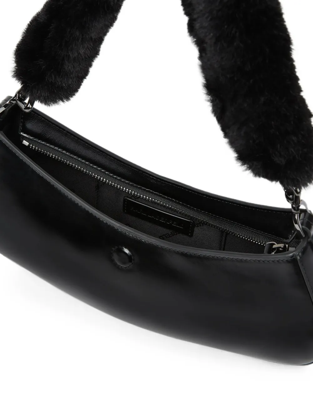 Karl Lagerfeld Kleine K Autograph leren schoudertas Zwart