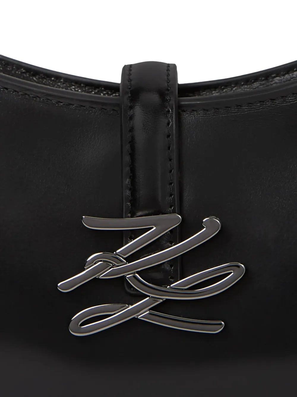 Karl Lagerfeld Kleine K Autograph leren schoudertas Zwart