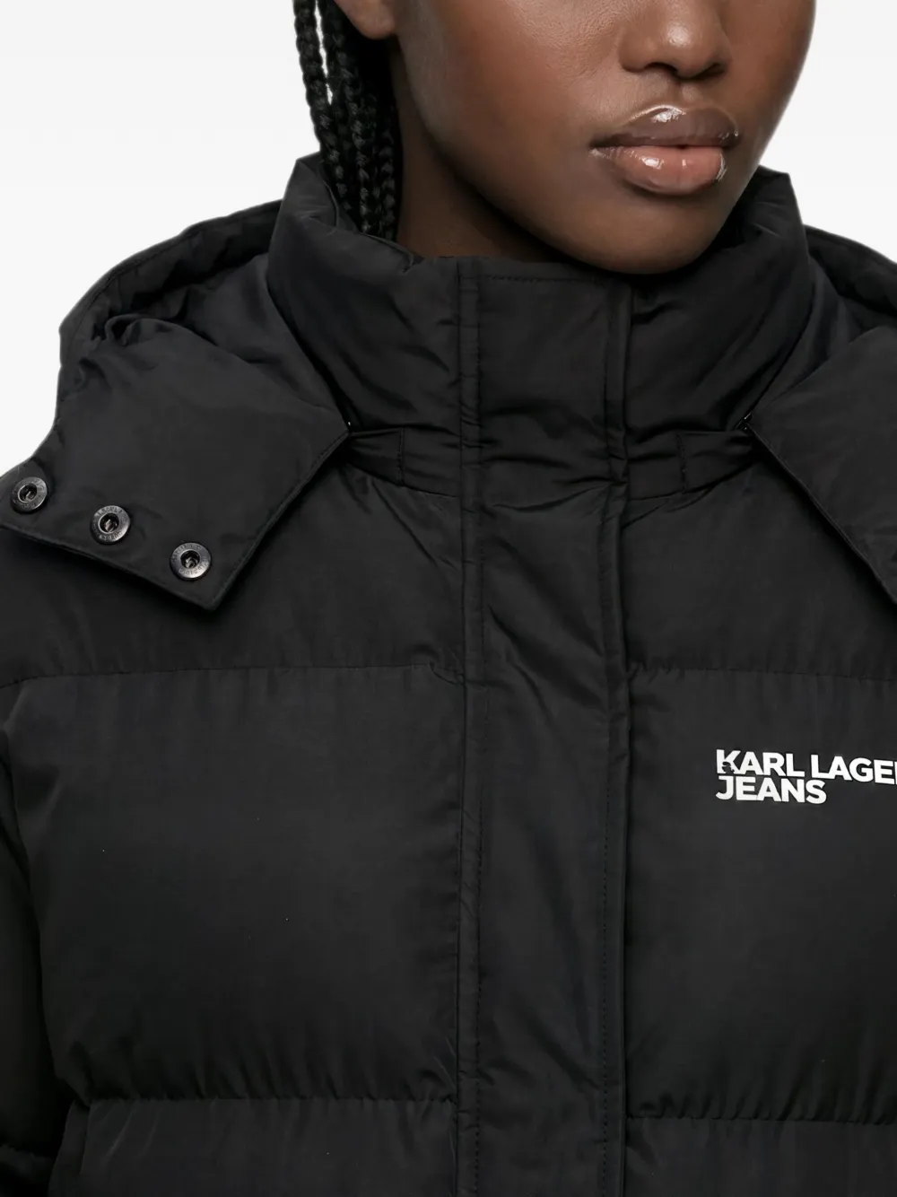 Karl Lagerfeld Jeans Donsjack met logoprint Zwart