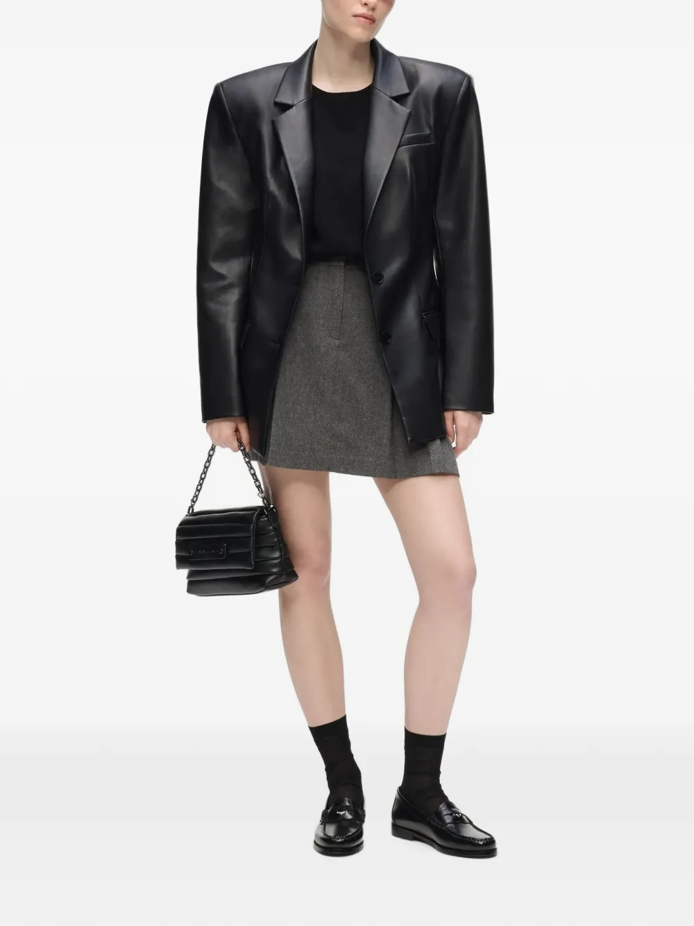 Karl Lagerfeld Blazer van imitatieleer Zwart
