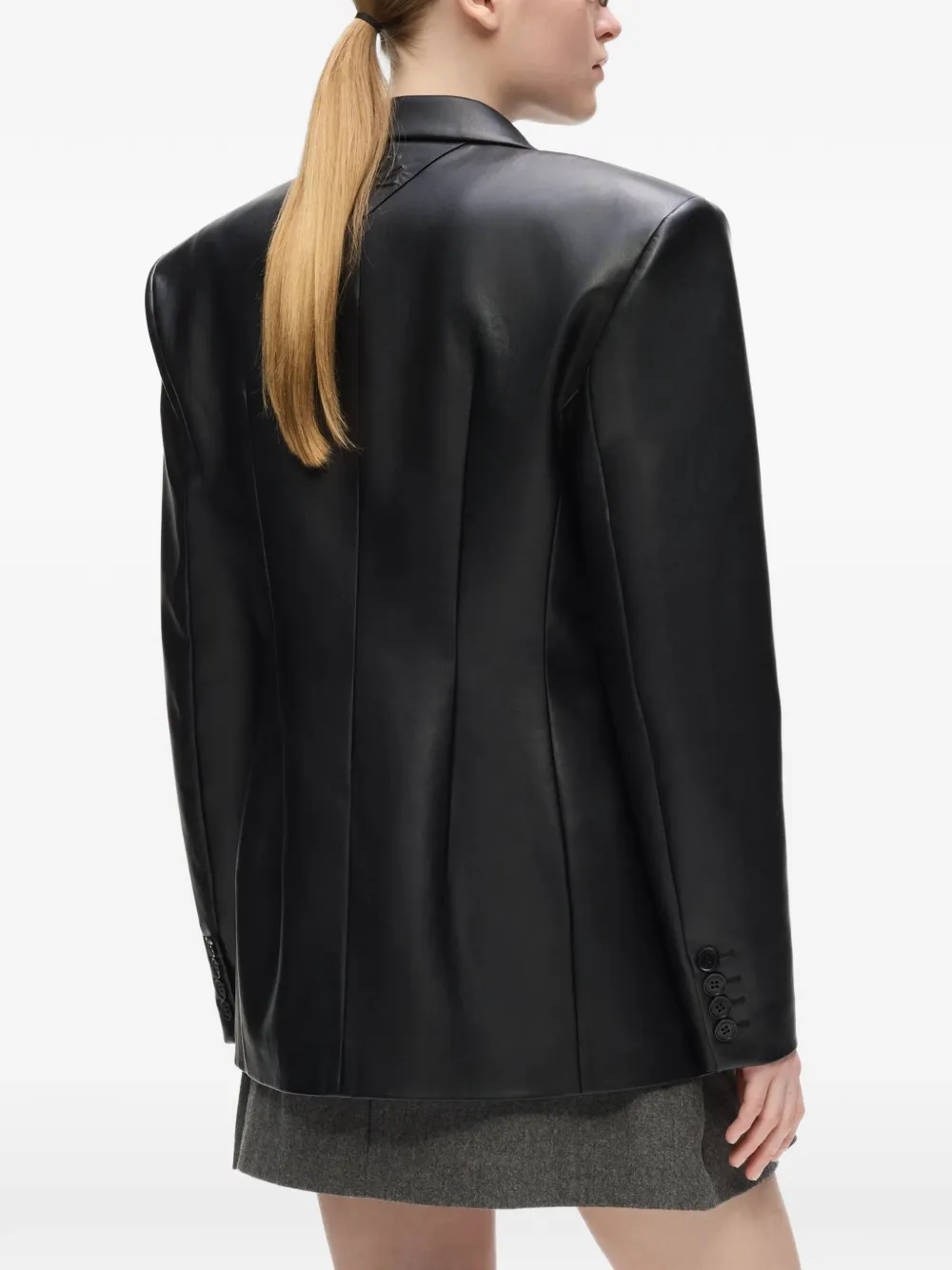Karl Lagerfeld Blazer van imitatieleer Zwart