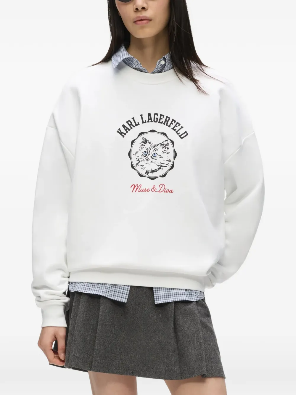 Karl Lagerfeld Ikon Choupette Muse sweater Wit