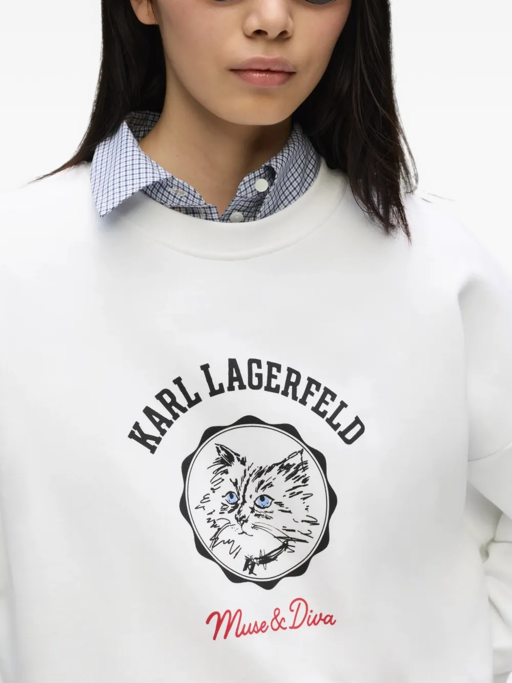 Karl Lagerfeld Ikon Choupette Muse sweater Wit