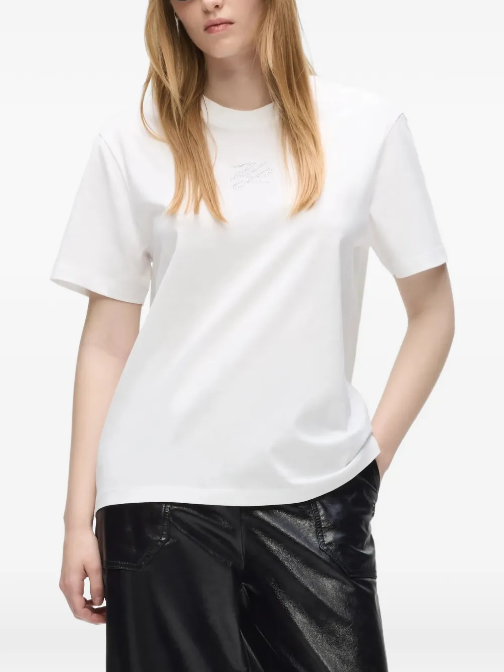 Karl Lagerfeld Autograph T-shirt met stras Wit