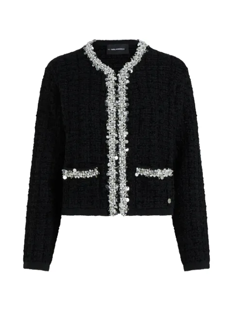 Karl Lagerfeld faux-pearl knitted cardigan