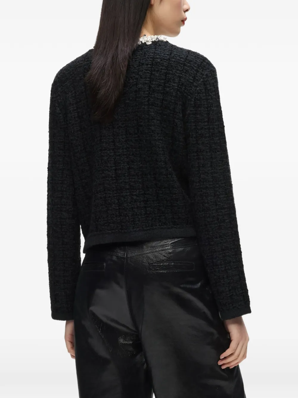 Karl Lagerfeld Gebreid vest met imitatieparels Zwart